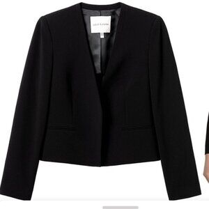 Judith  Charles Clea OpenFront Black Cropped Blazer Jacket Size 6